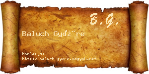 Baluch Györe névjegykártya